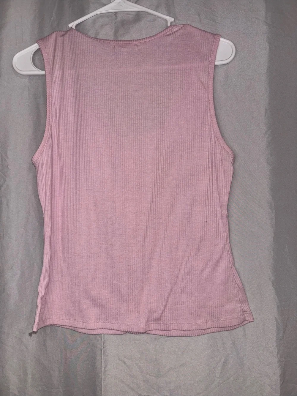 Hem Ribbed Button-Front Tank - Picture 4 of 5